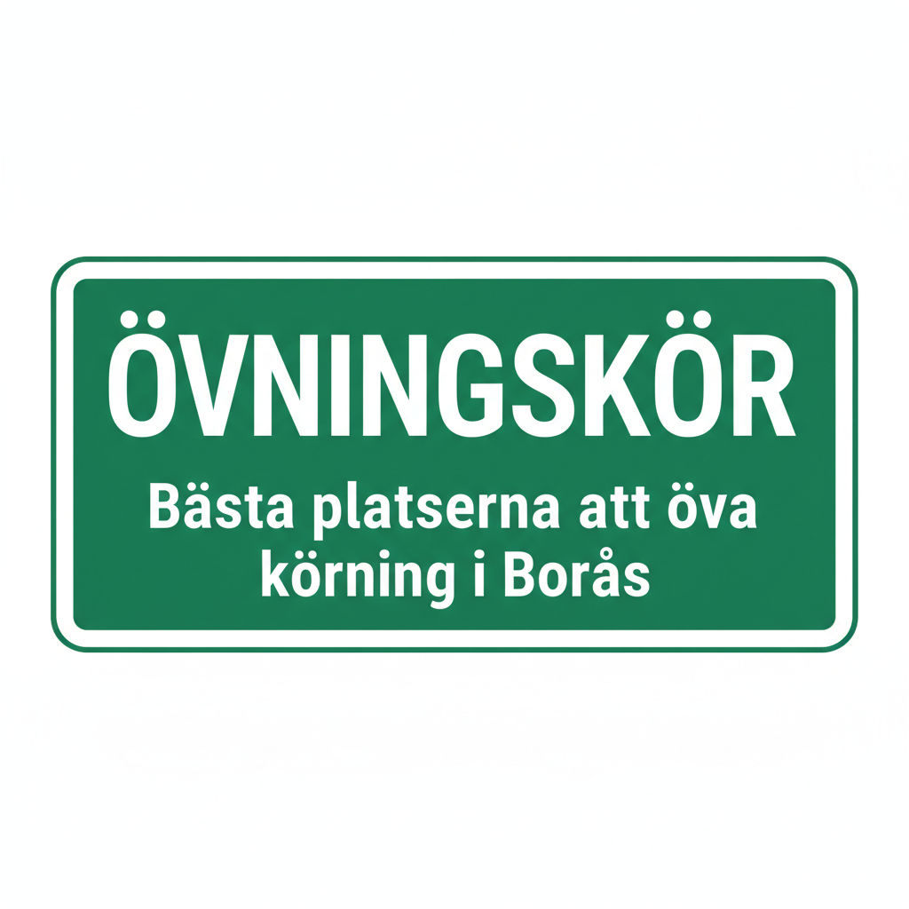 Övningskör skylt med bästa platser att öva på körning i borås
